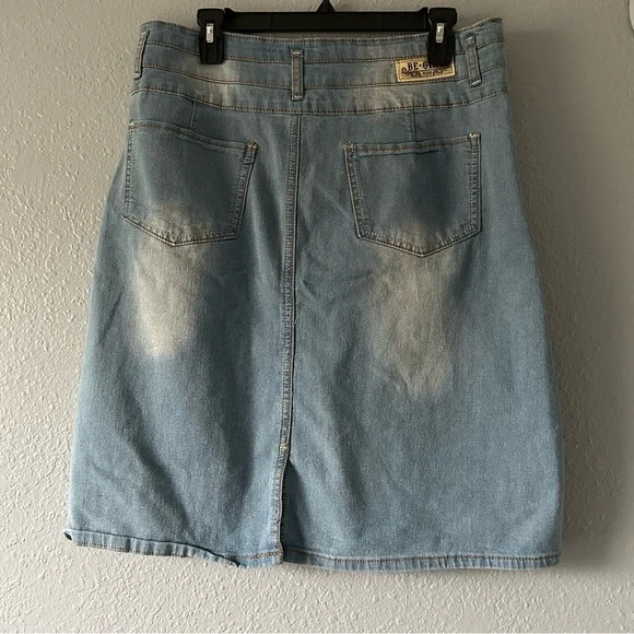 Be Girl Light Wash Midi Denim Skirt - Picture 3 of 6